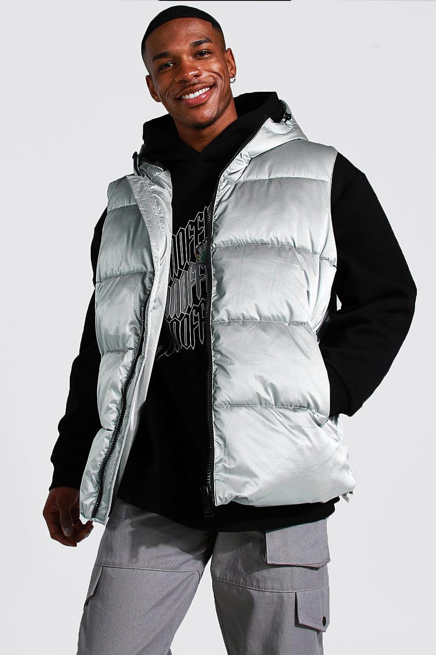Silver Soft Sheen Ripstop Gilet image number 1