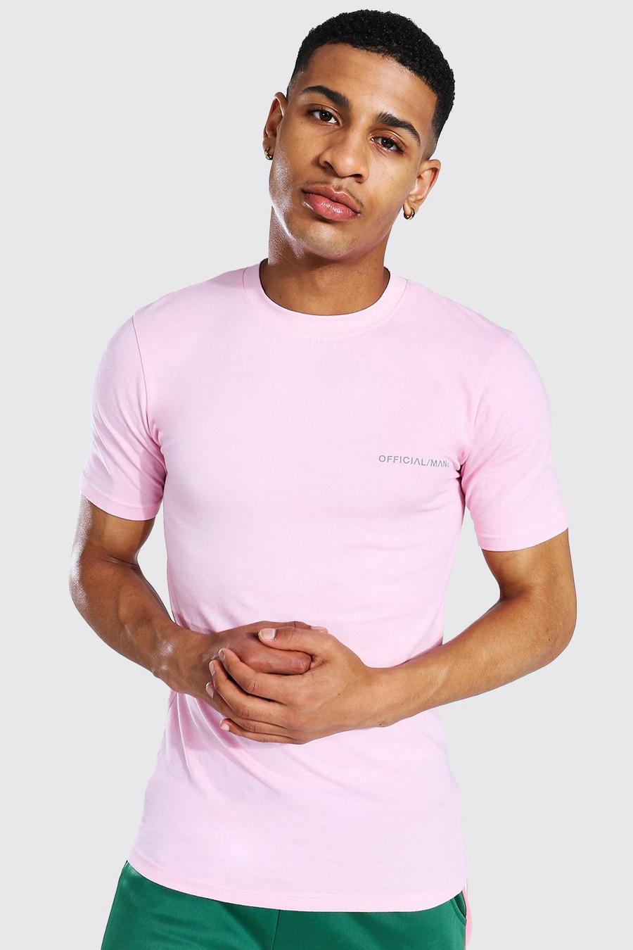 T-shirt ajusté ras du cou - MAN Official, Light pink image number 1