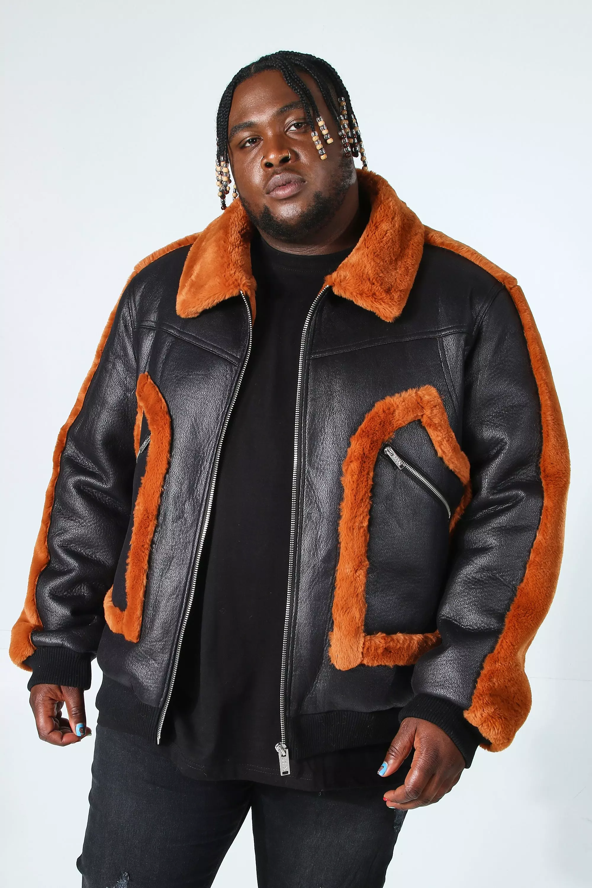 Orange on sale aviator jacket