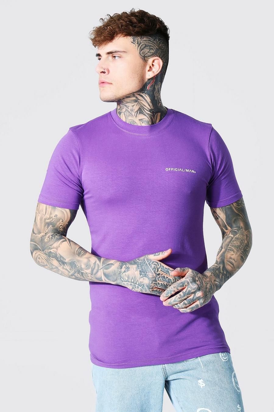 Purple Man Official Muscle Fit Crew Neck T-shirt image number 1