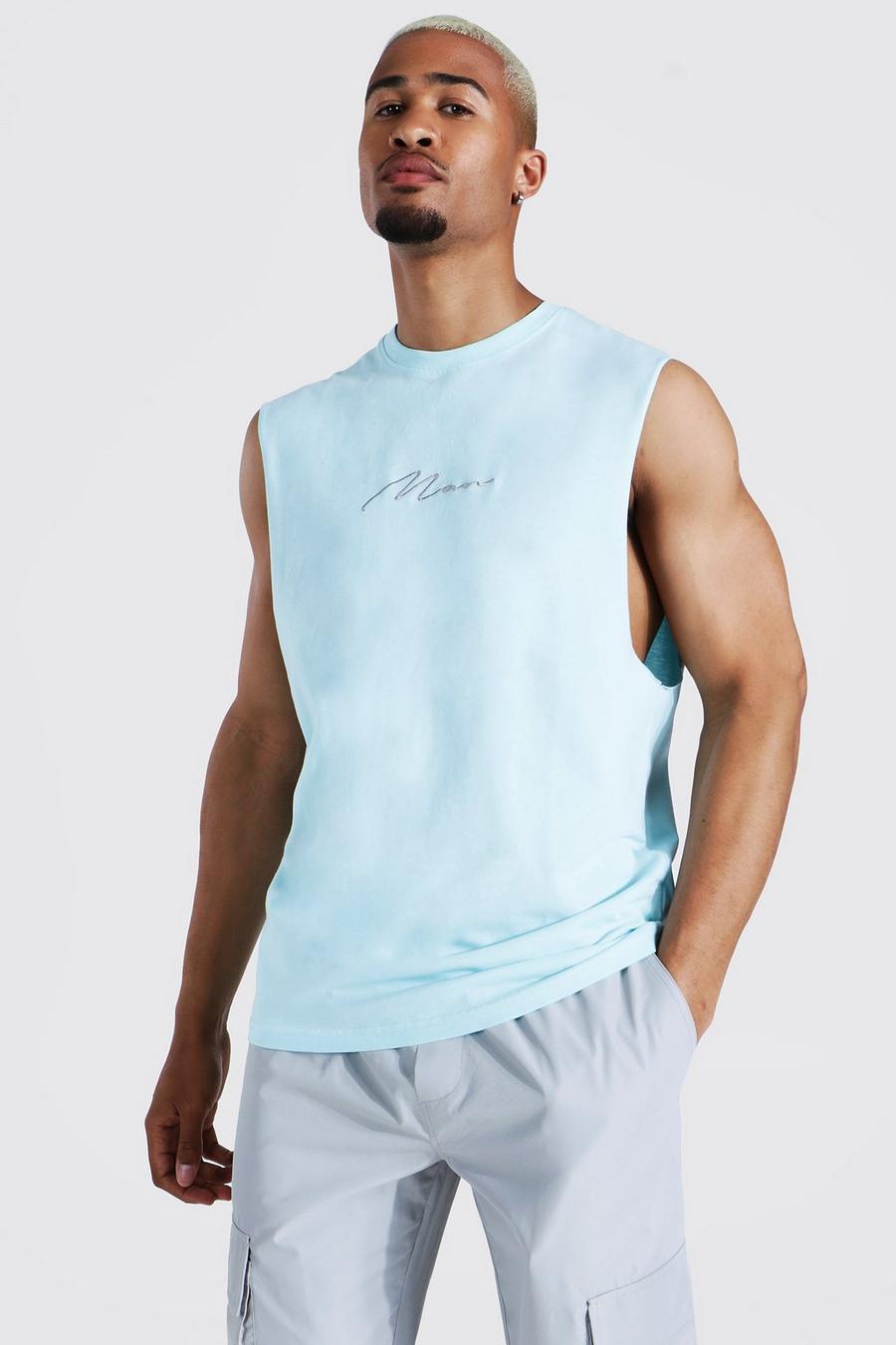 T-shirt sans manches à emmanchures - MAN, Light blue image number 1