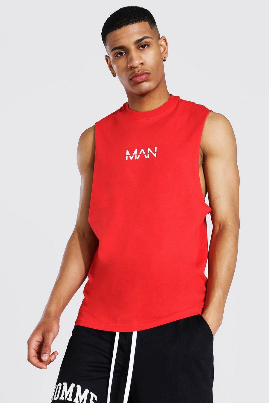 T-shirt sans manches - MAN, Red image number 1