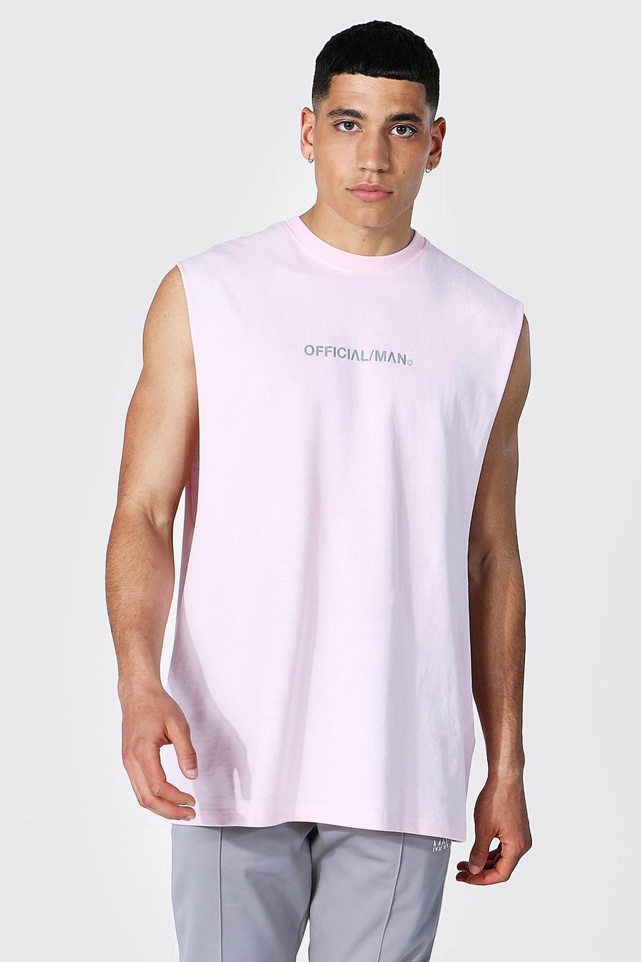 T-shirt sans manches oversize - Official MAN, Light pink image number 1