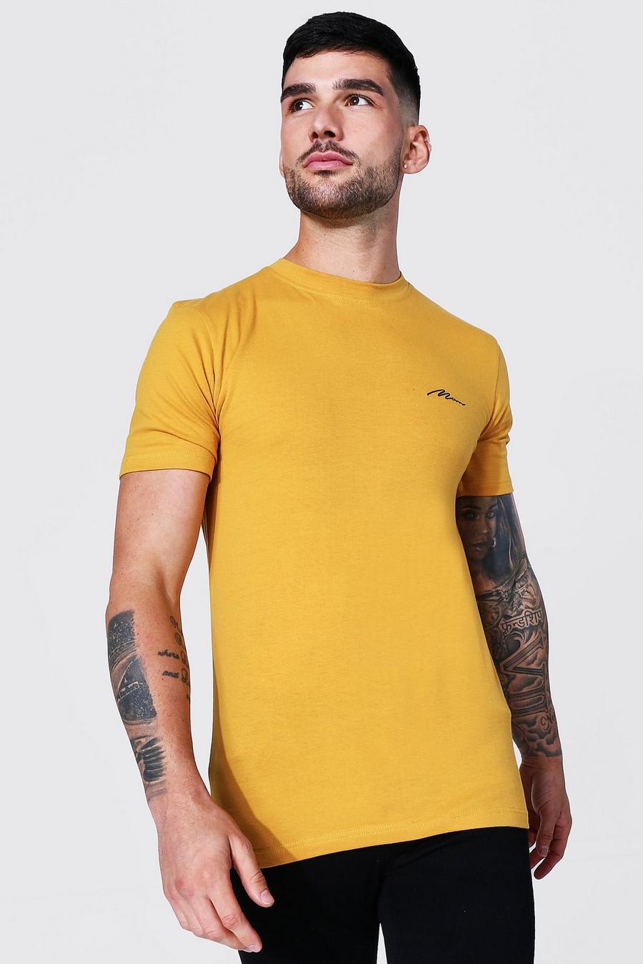 Mustard Man Signature Muscle Fit Crew Neck T-shirt image number 1