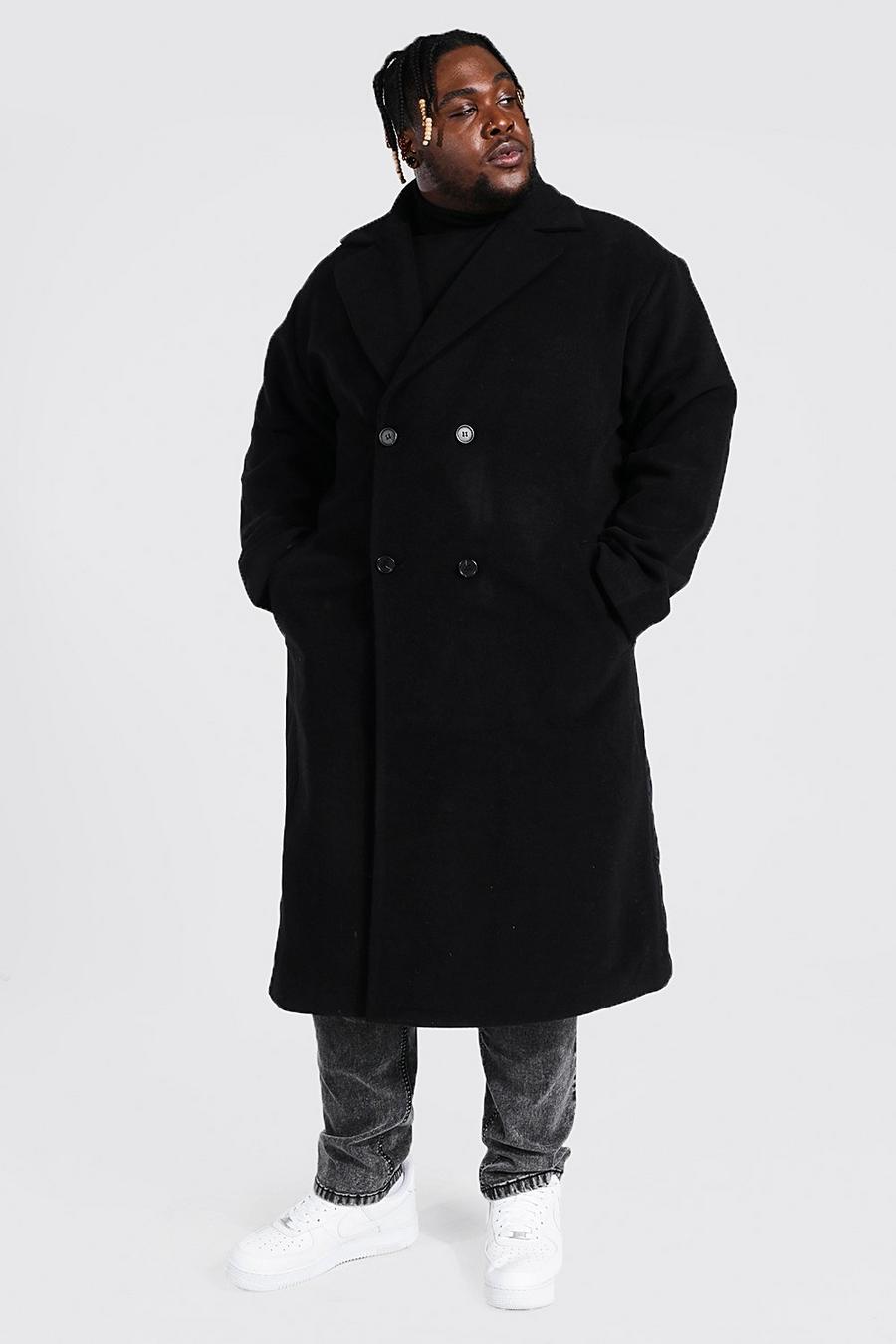 Black Plus Quilted Back Panel Overcoat image number 1