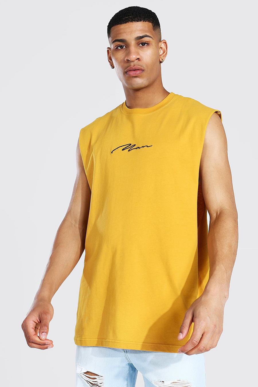 T-shirt sans manches oversize - MAN, Mustard image number 1