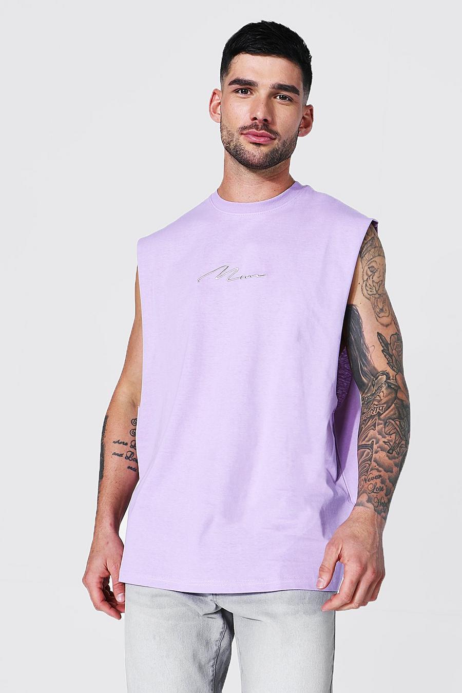 Lilac Man Signature Oversize linne med stora ärmhål image number 1