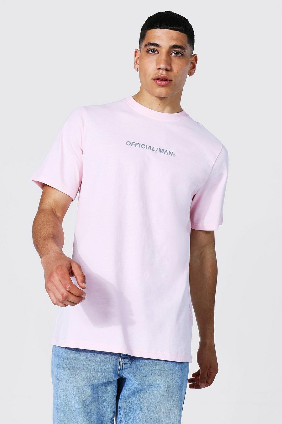 Light pink MAN Official T-shirt med rund hals image number 1