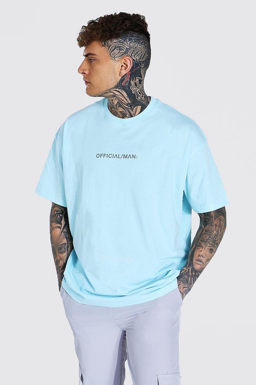 Light blue Official MAN Oversize T-shirt med rund hals image number 1