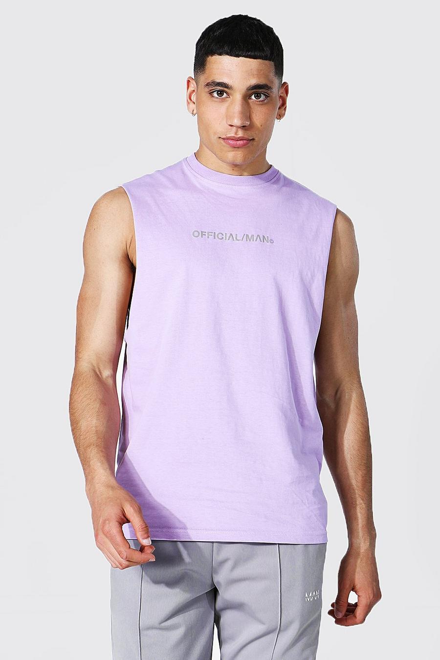 Lilac Official Man Tank Top Met Grote Armgaten image number 1