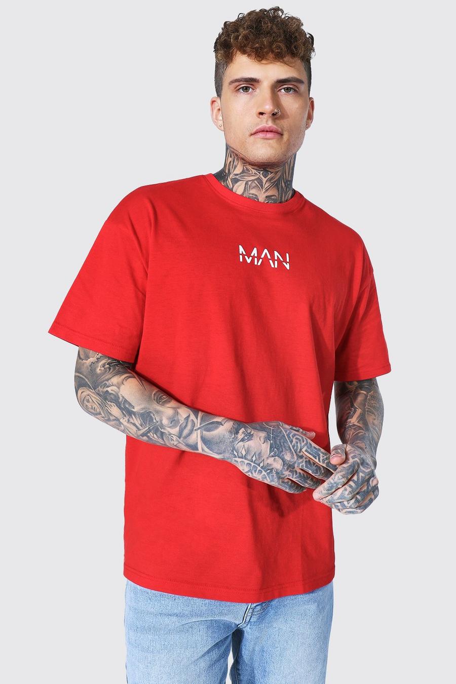 Red Original Man Oversized Crew Neck T-shirt image number 1