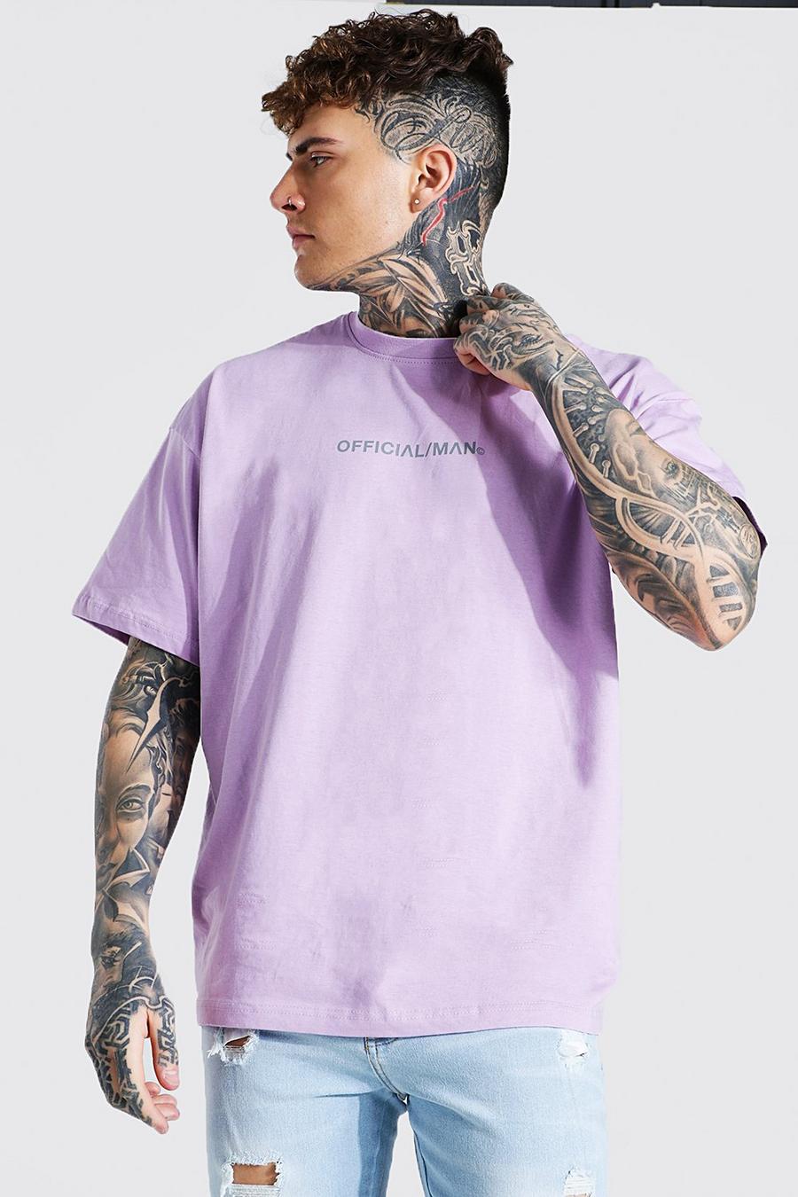 T-shirt col ras du cou coupe oversize Official Man, Lilas violet image number 1