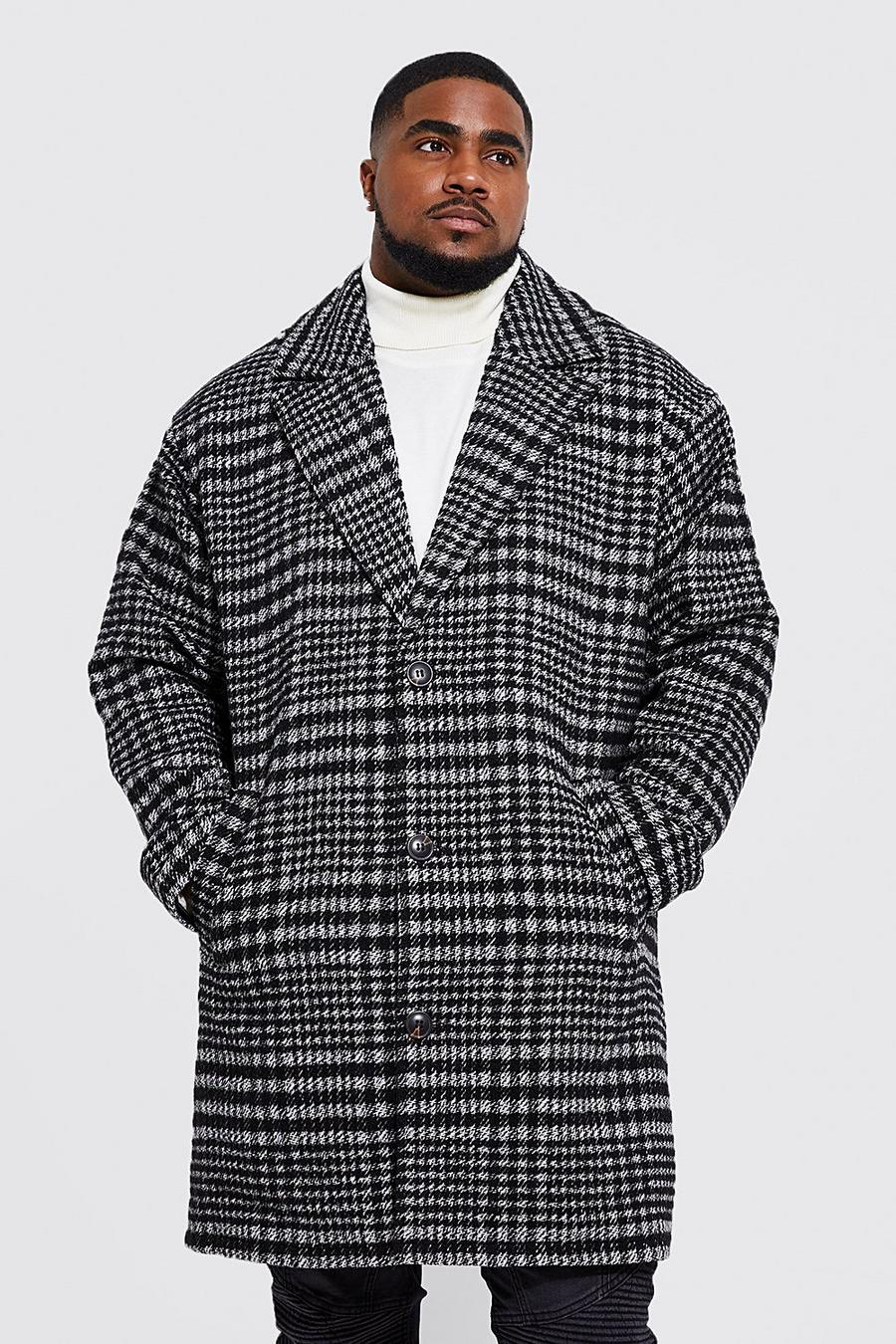 Charcoal Plus Prince Of Wales Check Overcoat image number 1