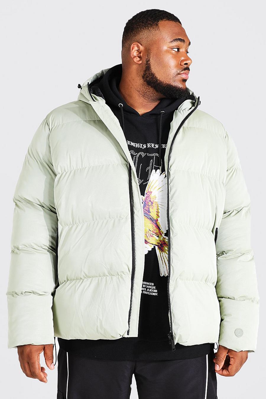 Green Plus Soft Sheen Ripstop Puffer With Zips image number 1