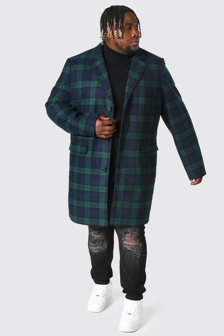Navy Plus Blackwatch Check Overcoat image number 1