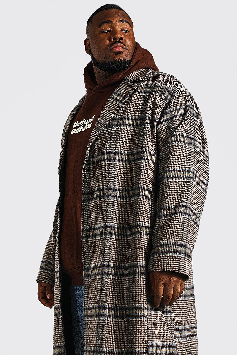 Mens long plaid outlet coat