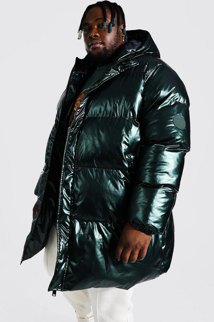 Green Plus High Shine Mid Length Puffer image number 1