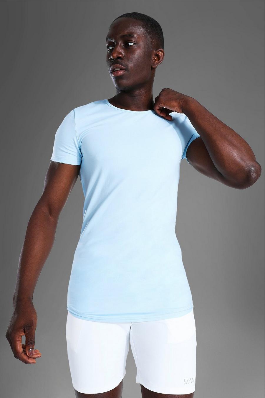Light blue Man Active Gym Muscle Fit Longline Top image number 1