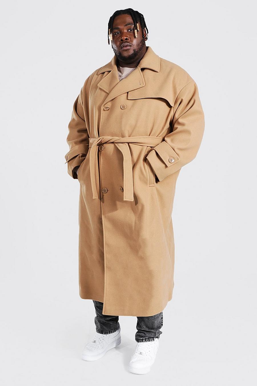 Camel Plus Double Breasted Trench Overcoat image number 1