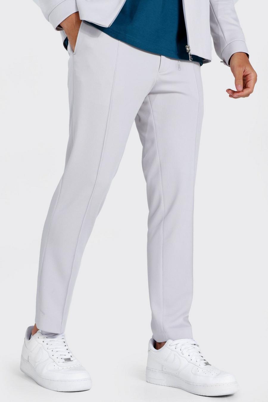 Ice blue Skinny Fit Pique Pintuck Trouser image number 1