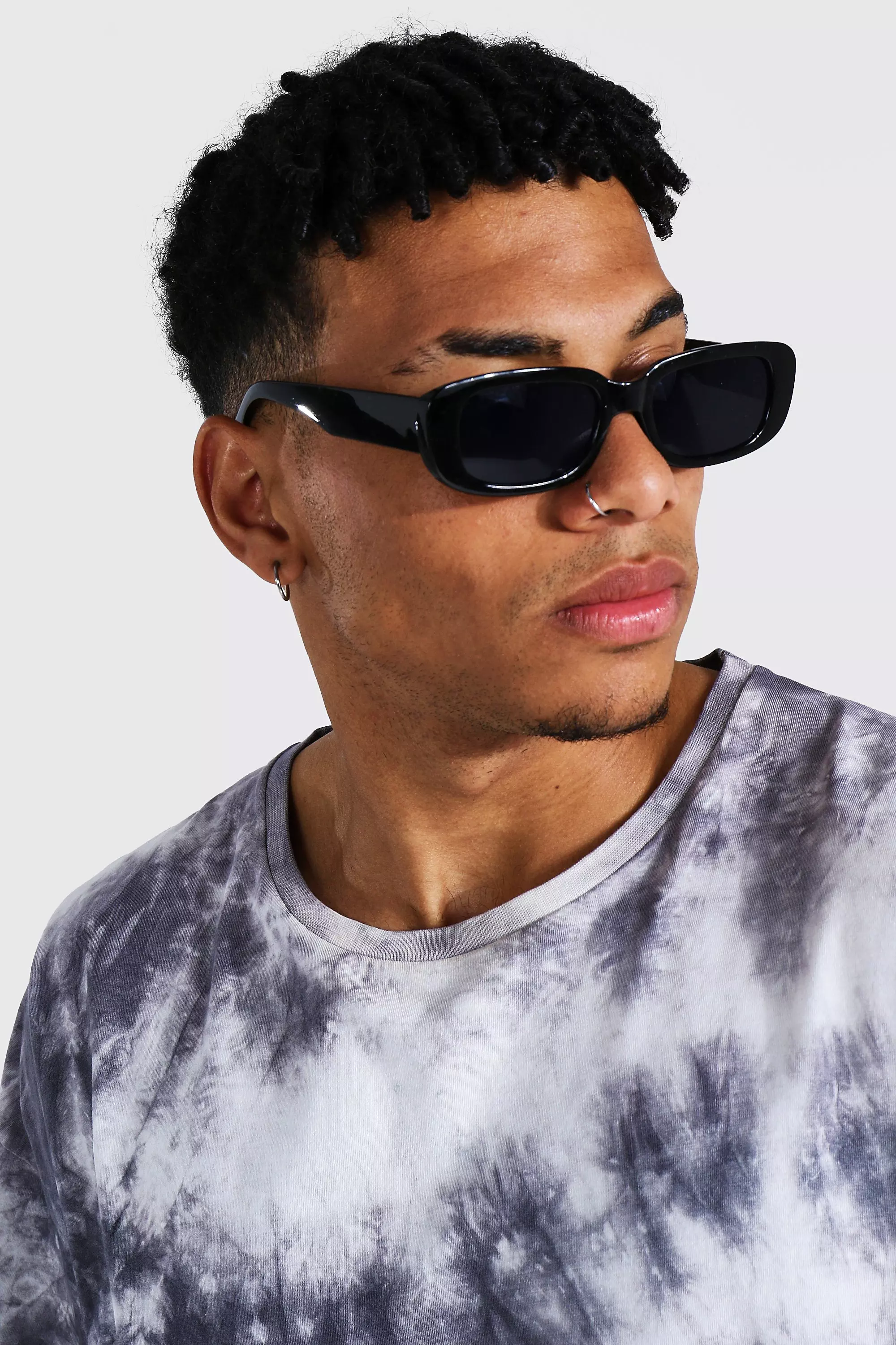 Black Soft Rectangle Sunglasses alternative image