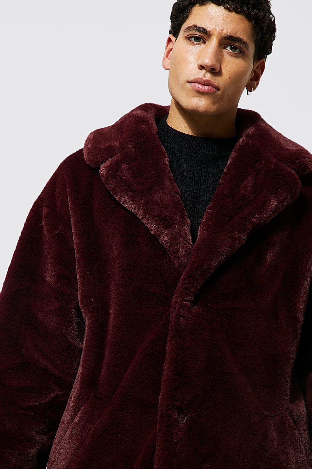 mens faux fur coats big and tall