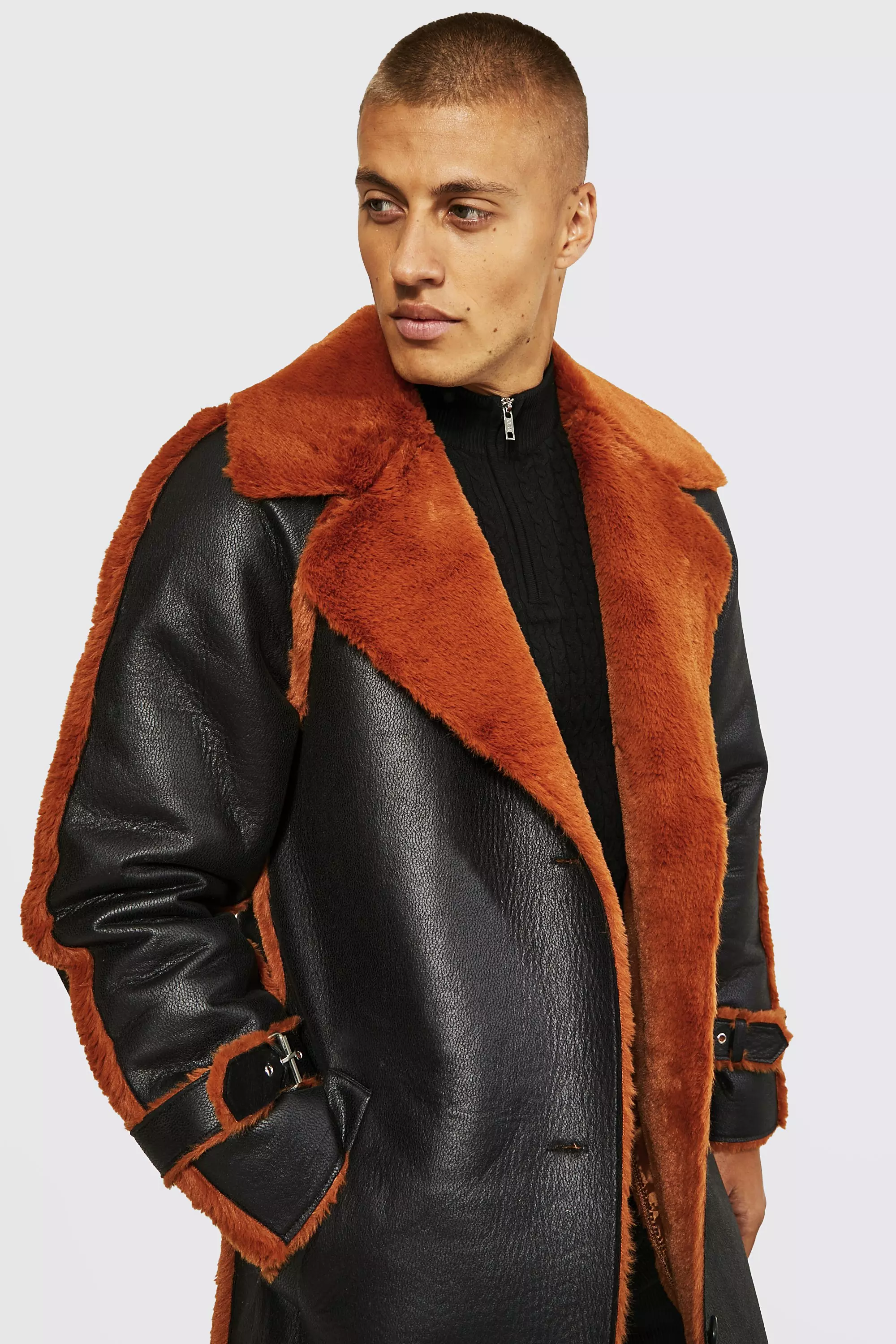 Rust faux hotsell fur jacket