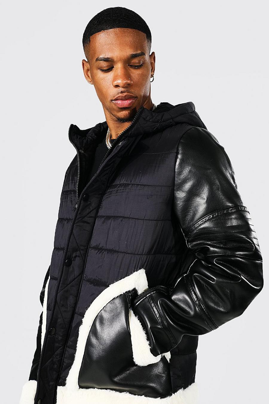 Black Aviator With Puffer Body Styling image number 1