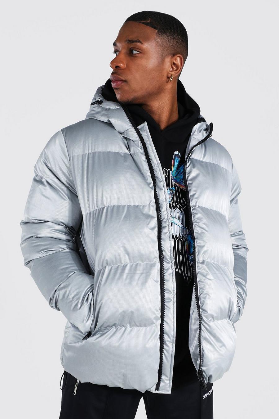 Silver Soft Sheen Ripstop Puffer image number 1