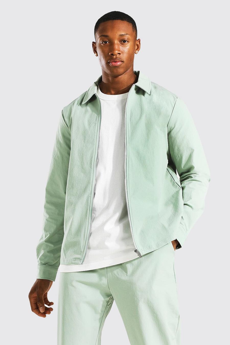 Mint green Tailored Zip Harrington Jacket image number 1
