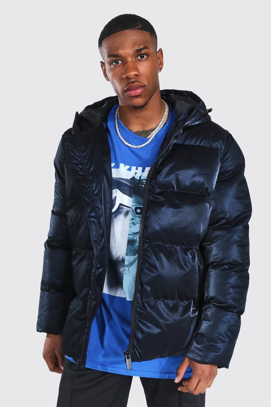 Navy Soft Sheen Ripstop Puffer image number 1