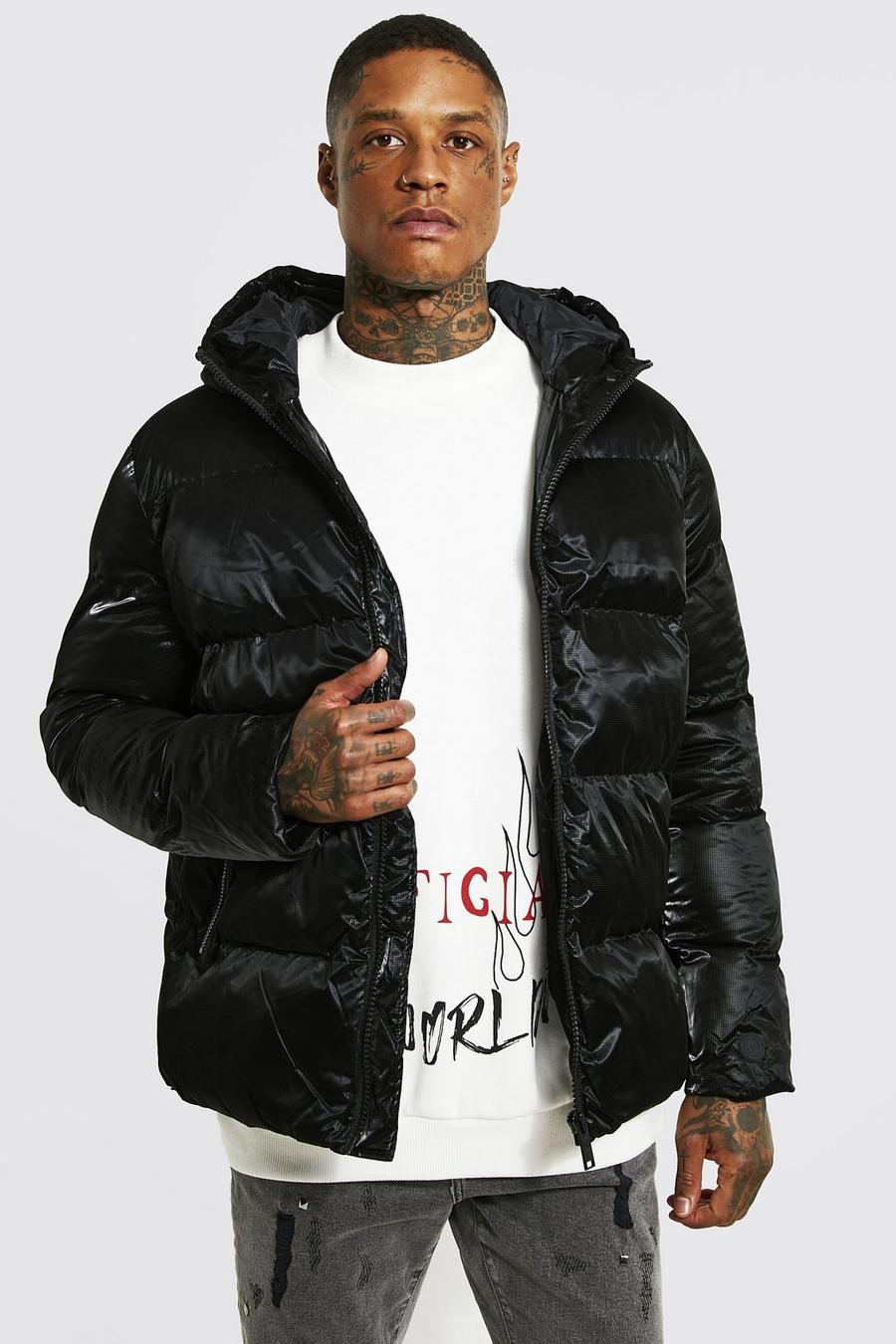 Black Soft Sheen Ripstop Puffer image number 1