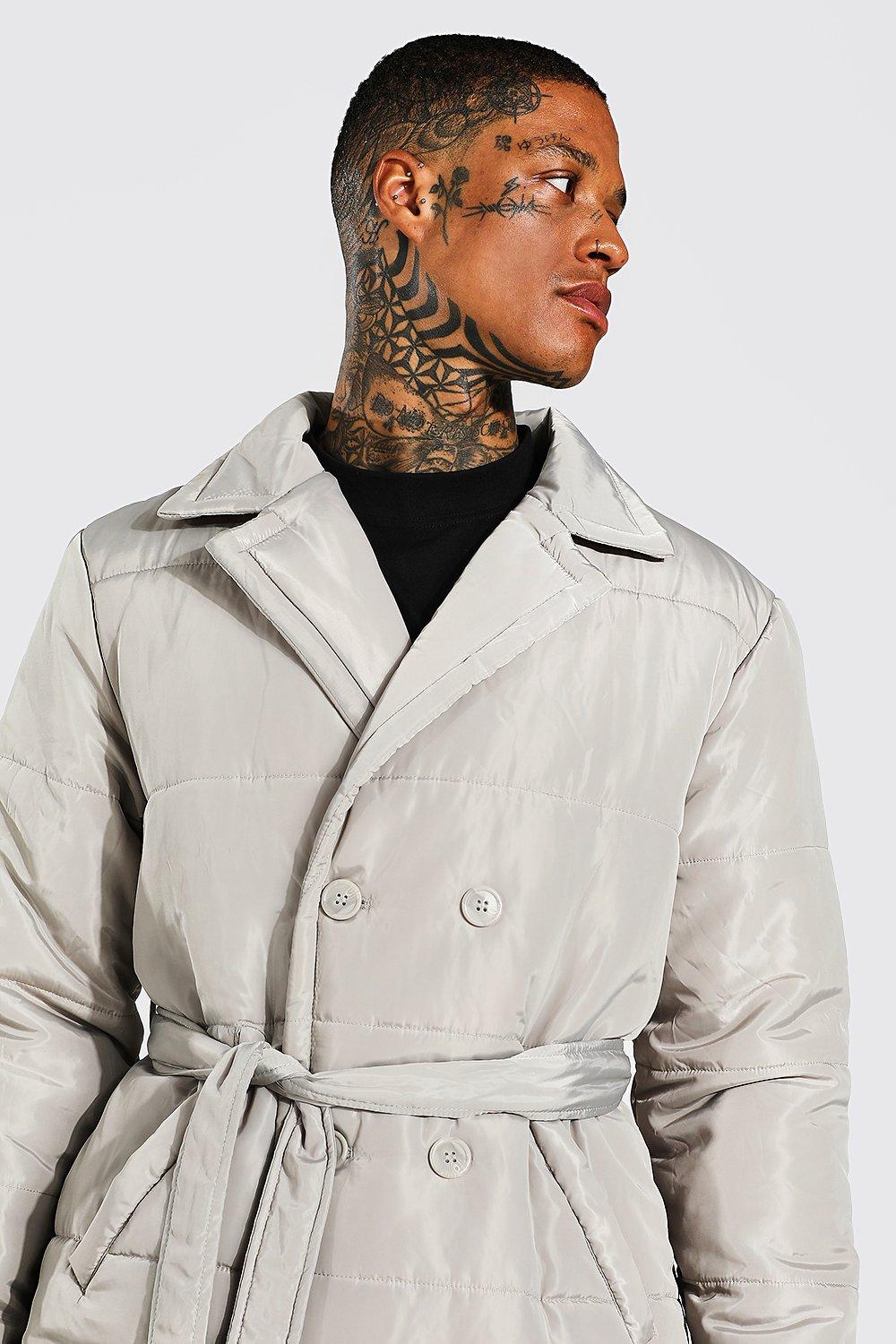 Mens trench hot sale coat boohoo