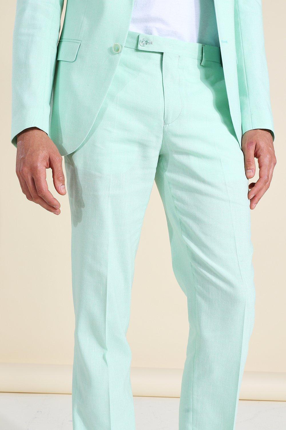 Slim Linen Mint Suit