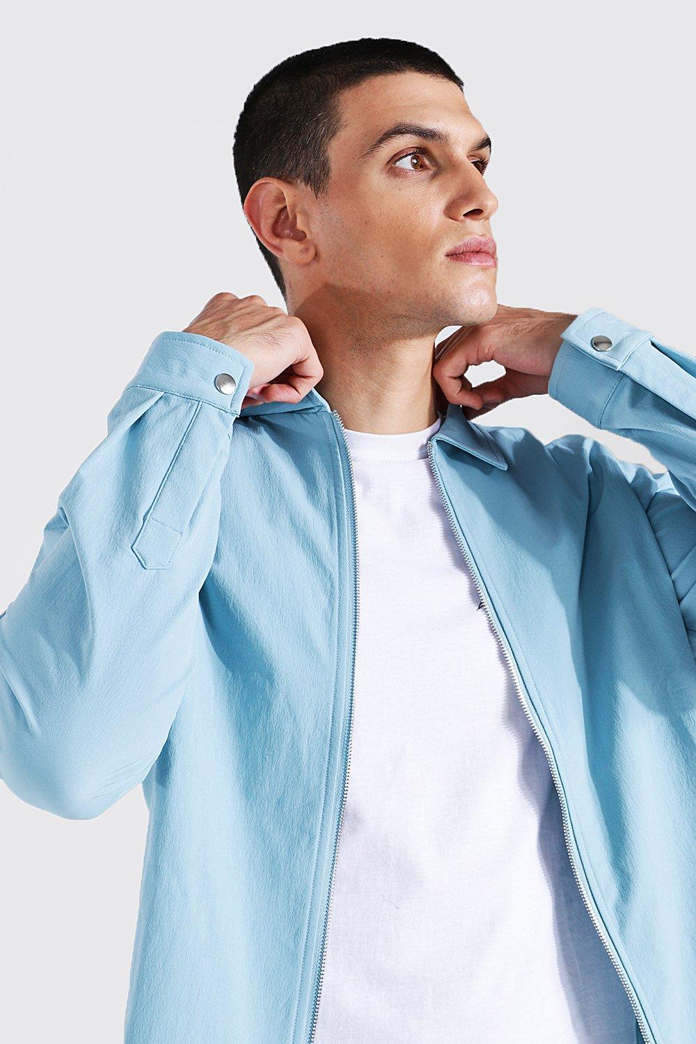 mens light blue harrington jacket