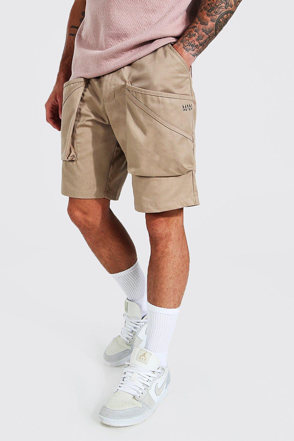 Man Relaxed 3d Pocket Cargo Short Boohoo Uk