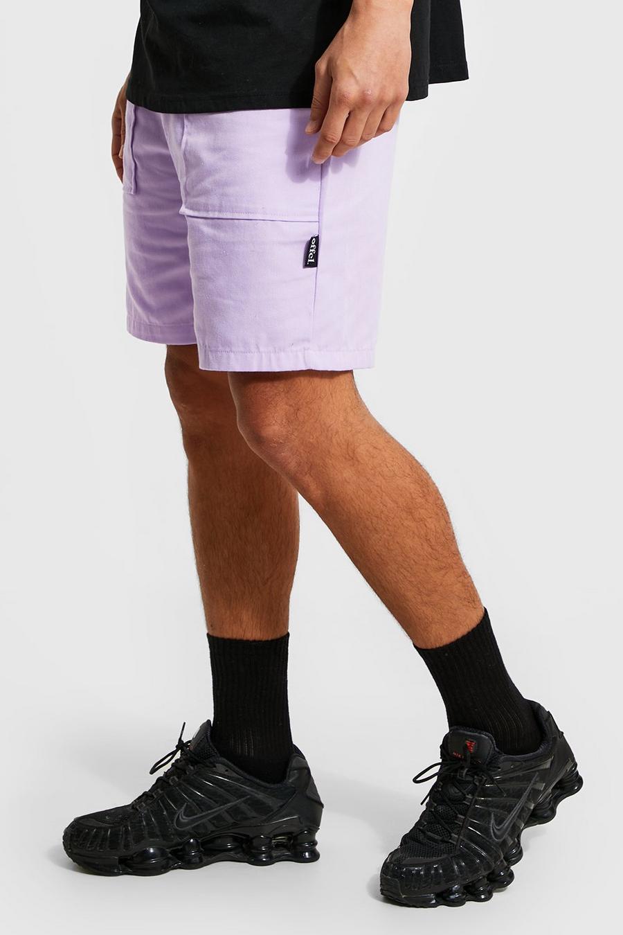 Lilac Offcl Pocket Panel Twill Cargo Shorts image number 1