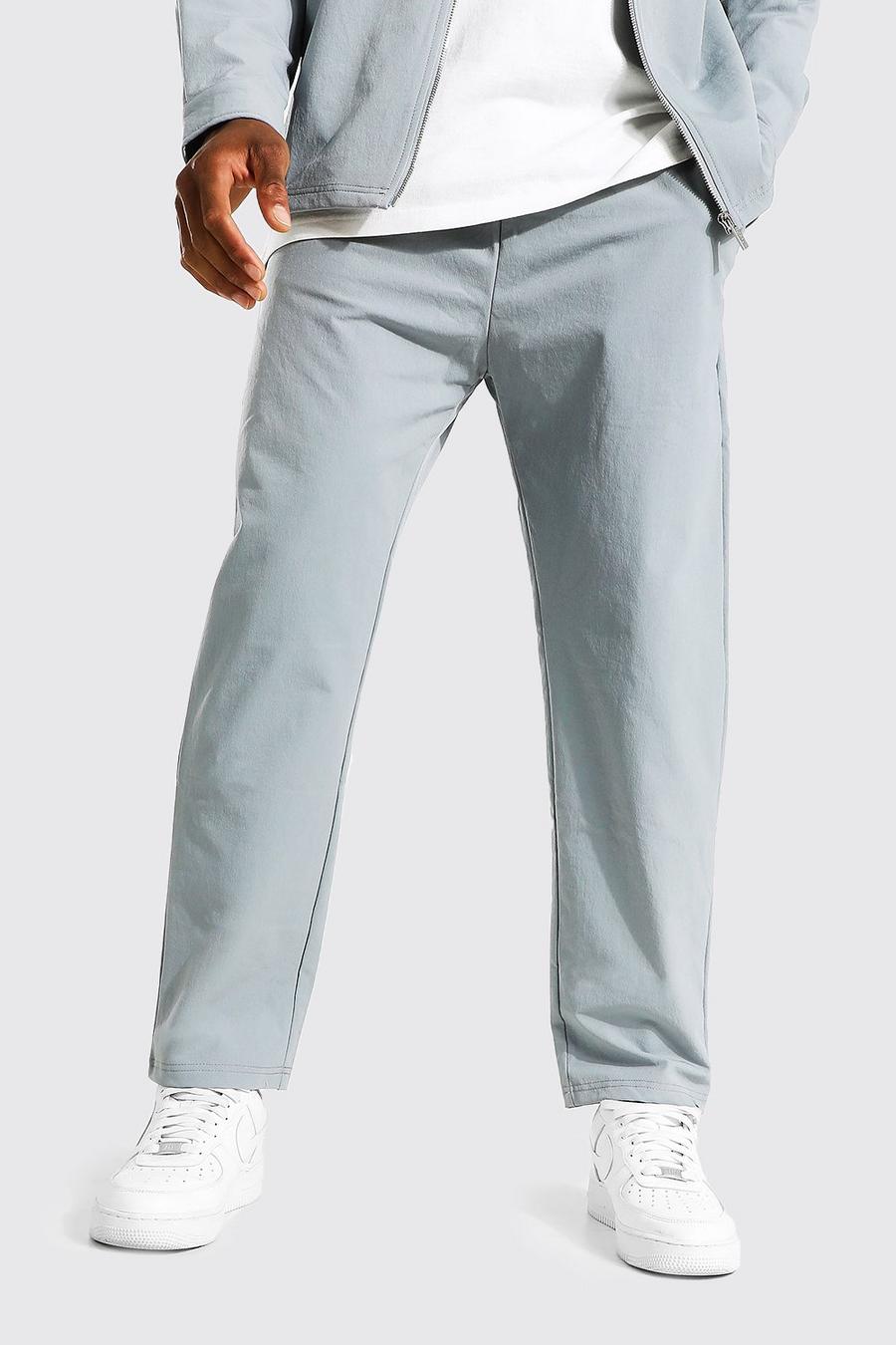 Light grey Elasticated Waistband Tapered Trousers image number 1
