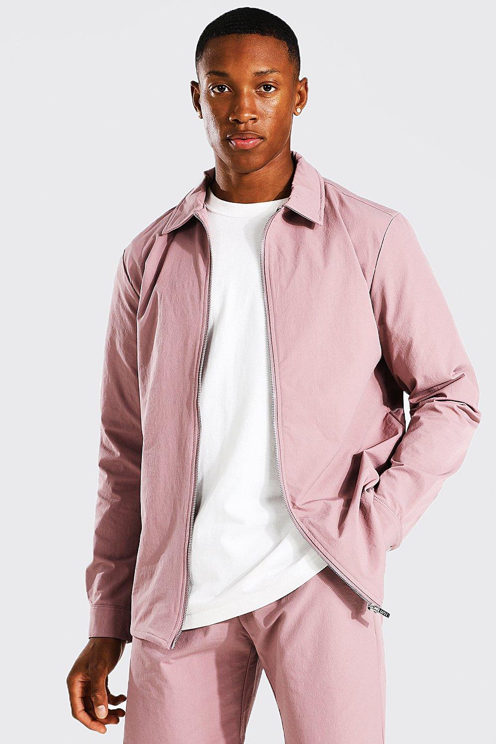 Mauve قميص مع سحاب بتفصيلة أنيقة