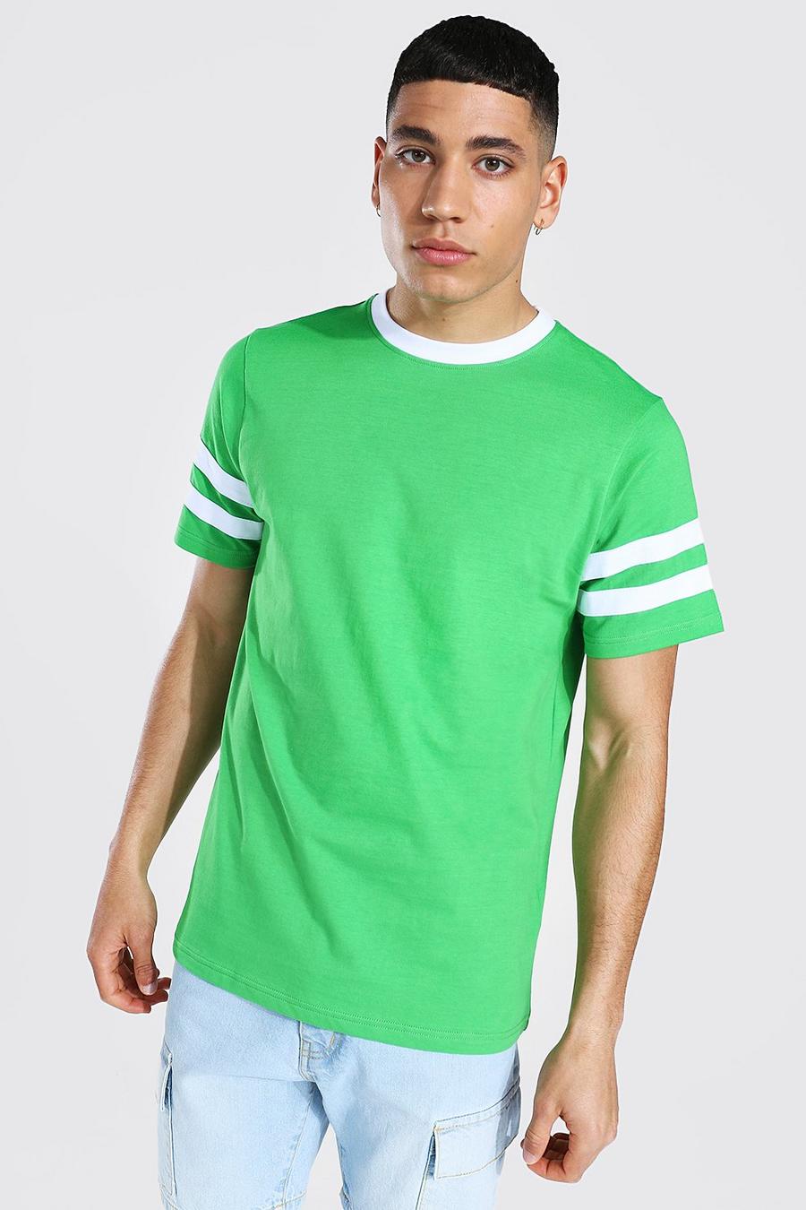 Green Contrast Panel T-shirt image number 1
