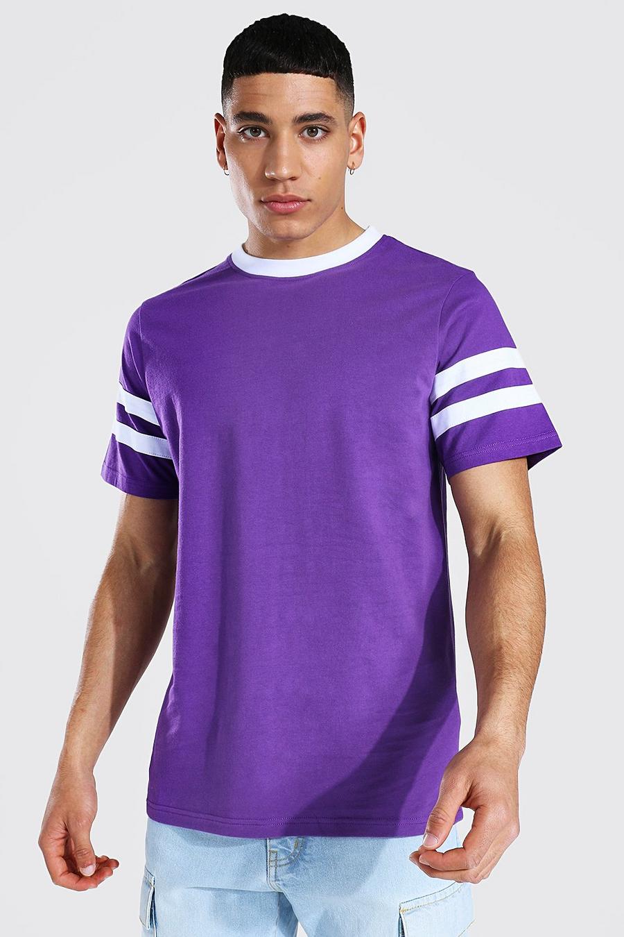 Purple Contrast Panel T-shirt image number 1