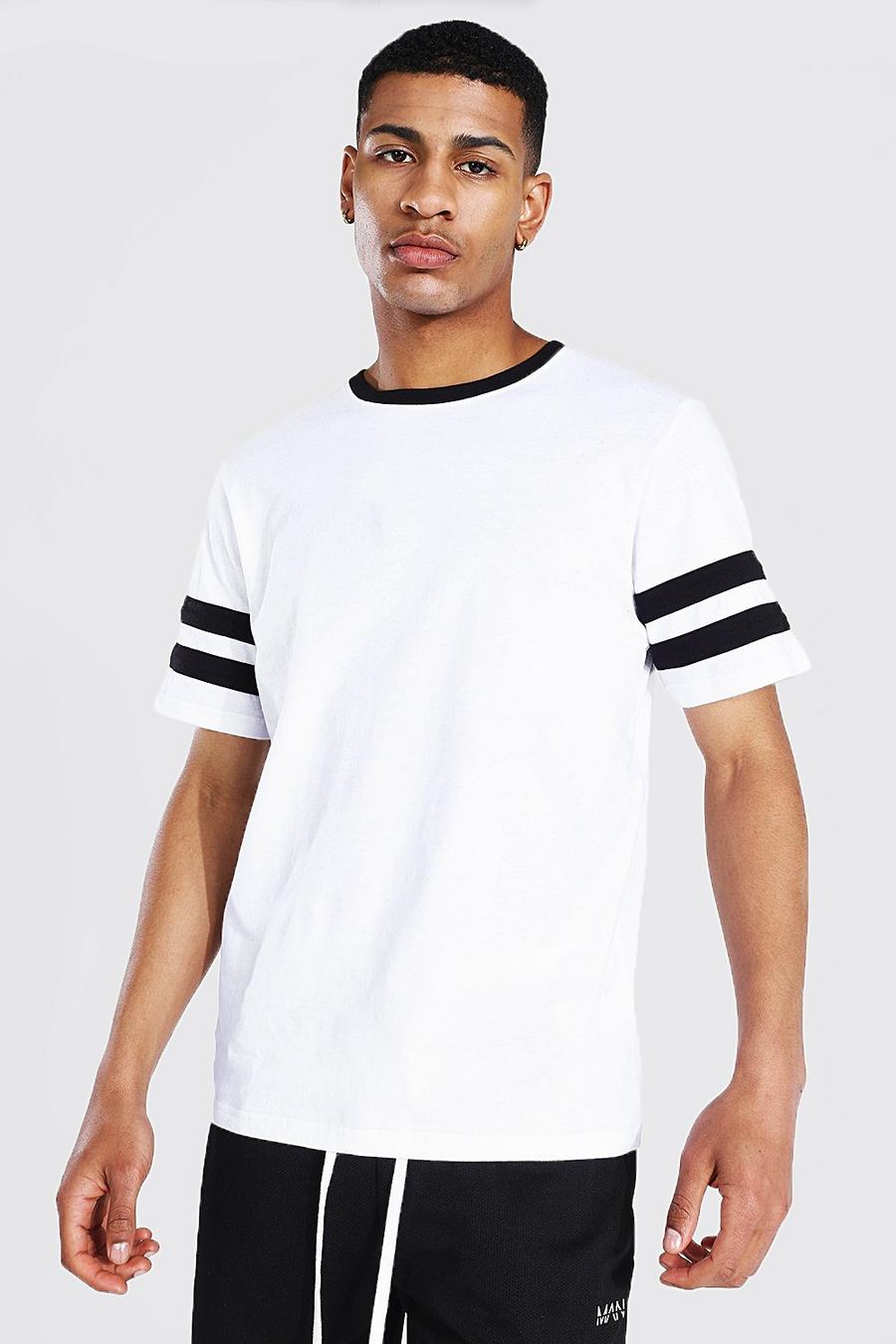 White T-shirt med kontrastpaneler image number 1