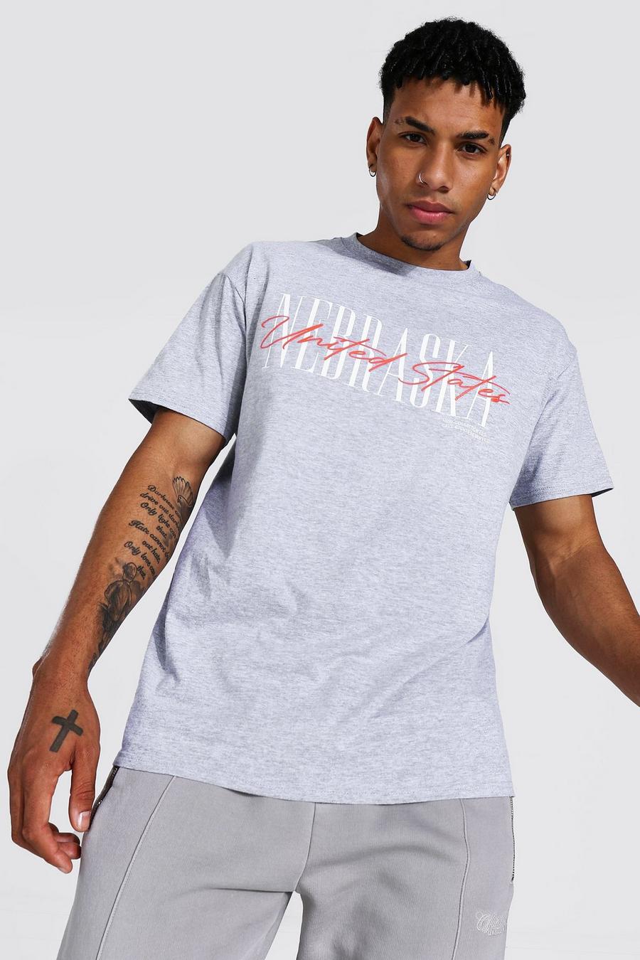 Grey marl Nebraska Oversize t-shirt image number 1
