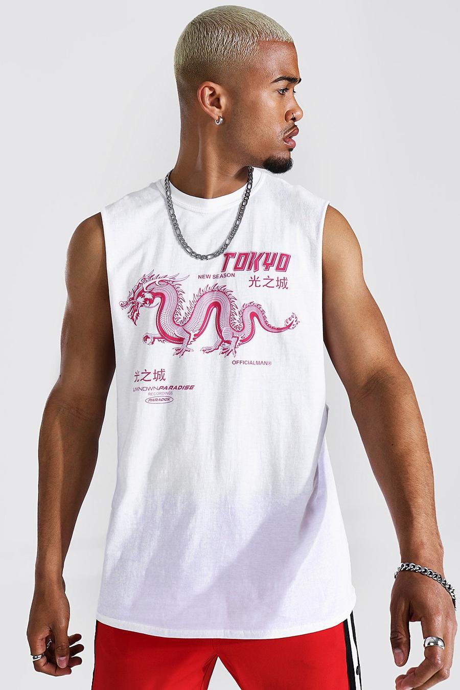 White Oversized Official Man Tokyo Tank Top image number 1