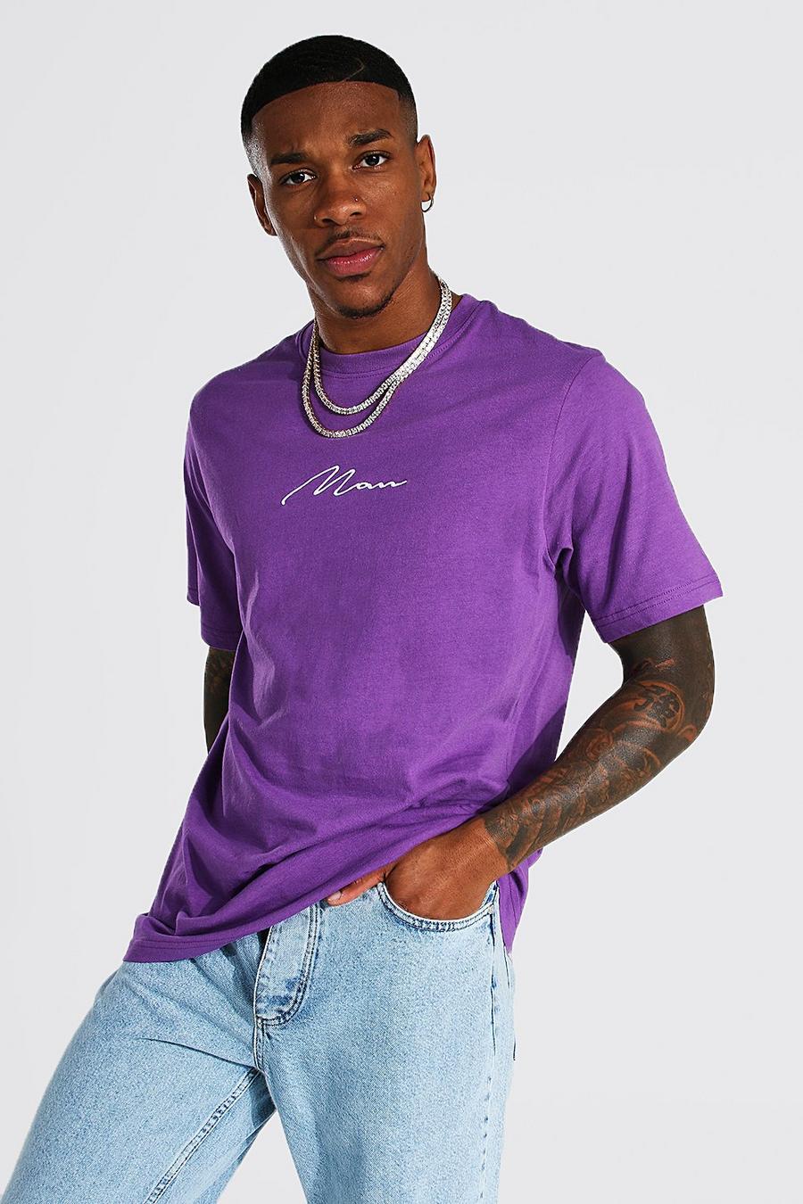 Camiseta MAN Signature con cuello de caja, Purple image number 1