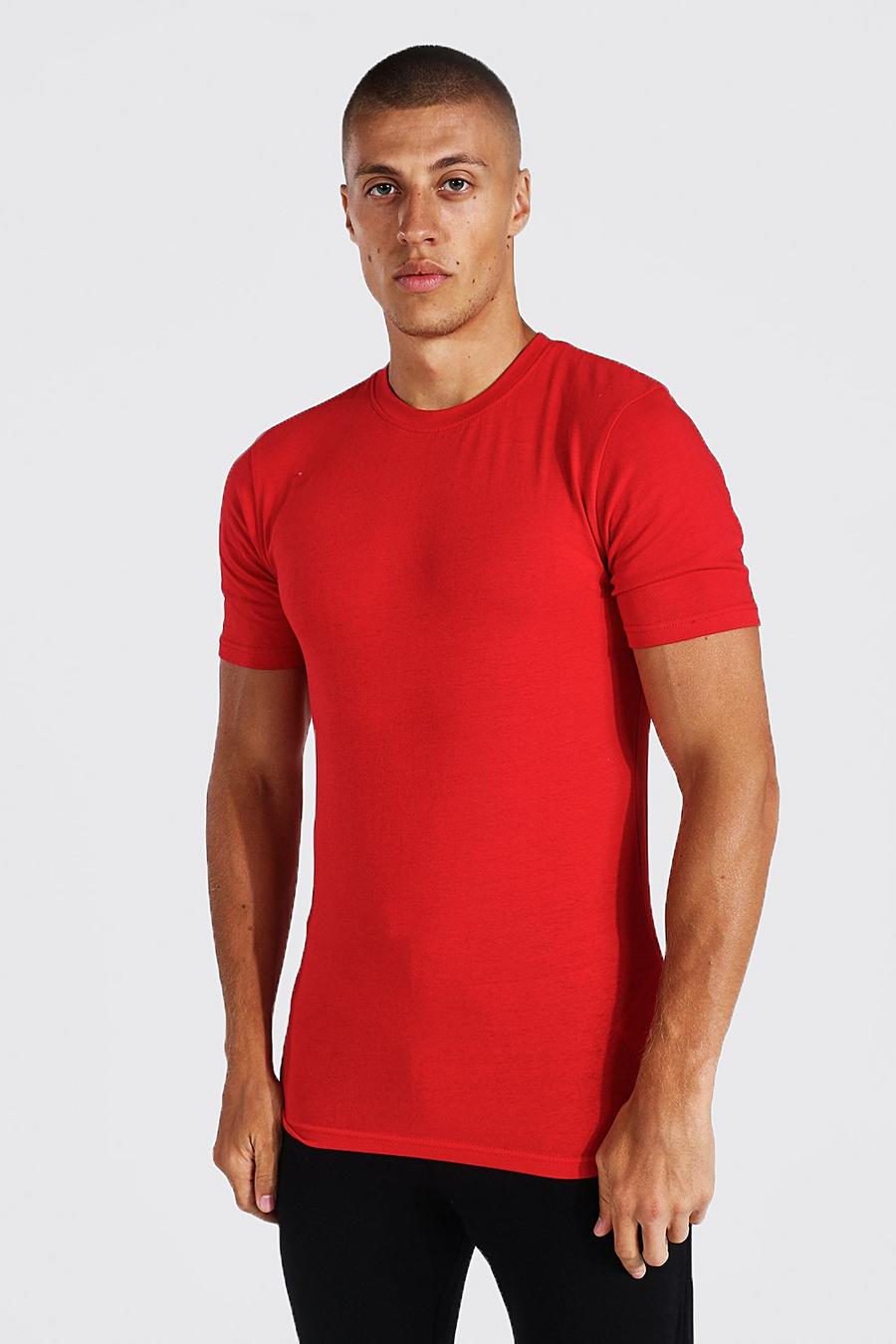 Red Muscle Fit Crew Neck T-shirt image number 1
