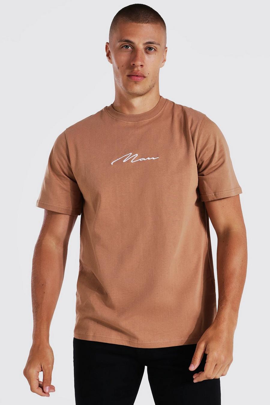 Brown Man Signature Crew Neck T-shirt image number 1