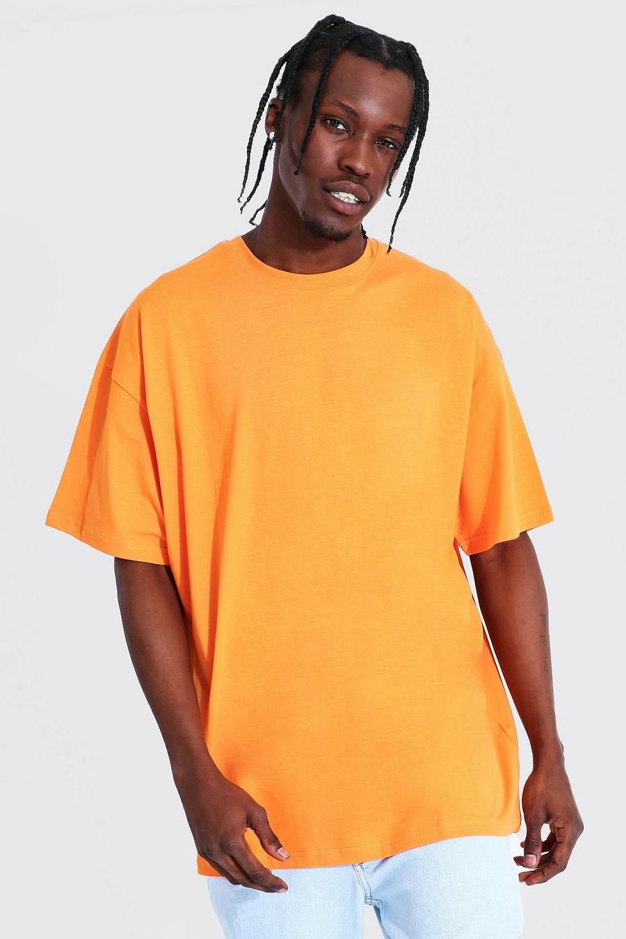 Orange Oversized Crew Neck T-shirt image number 1