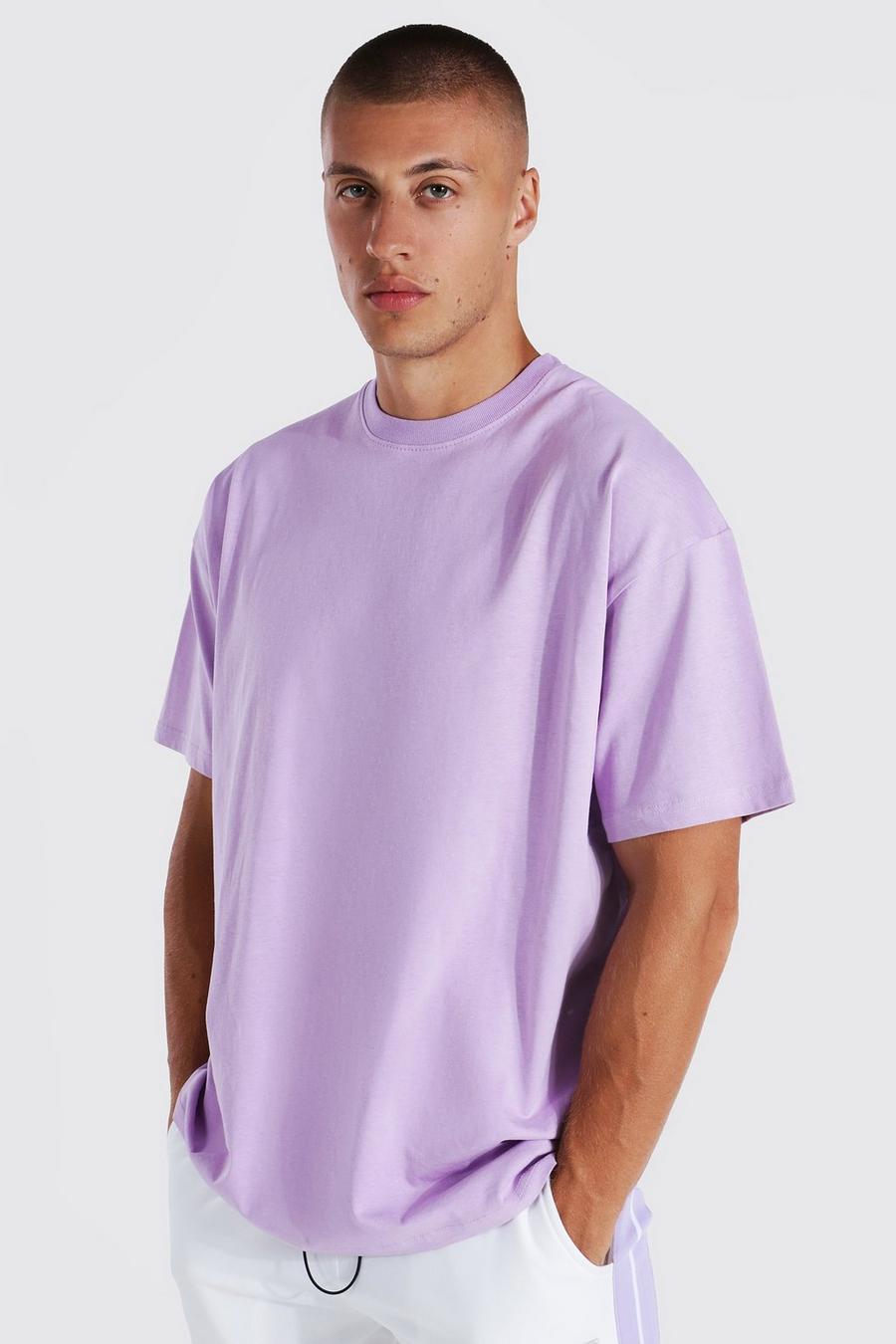 Lilac Oversized Crew Neck T-shirt image number 1