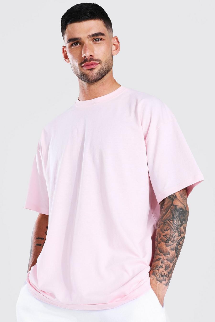 Light pink Oversized Crew Neck T-shirt image number 1